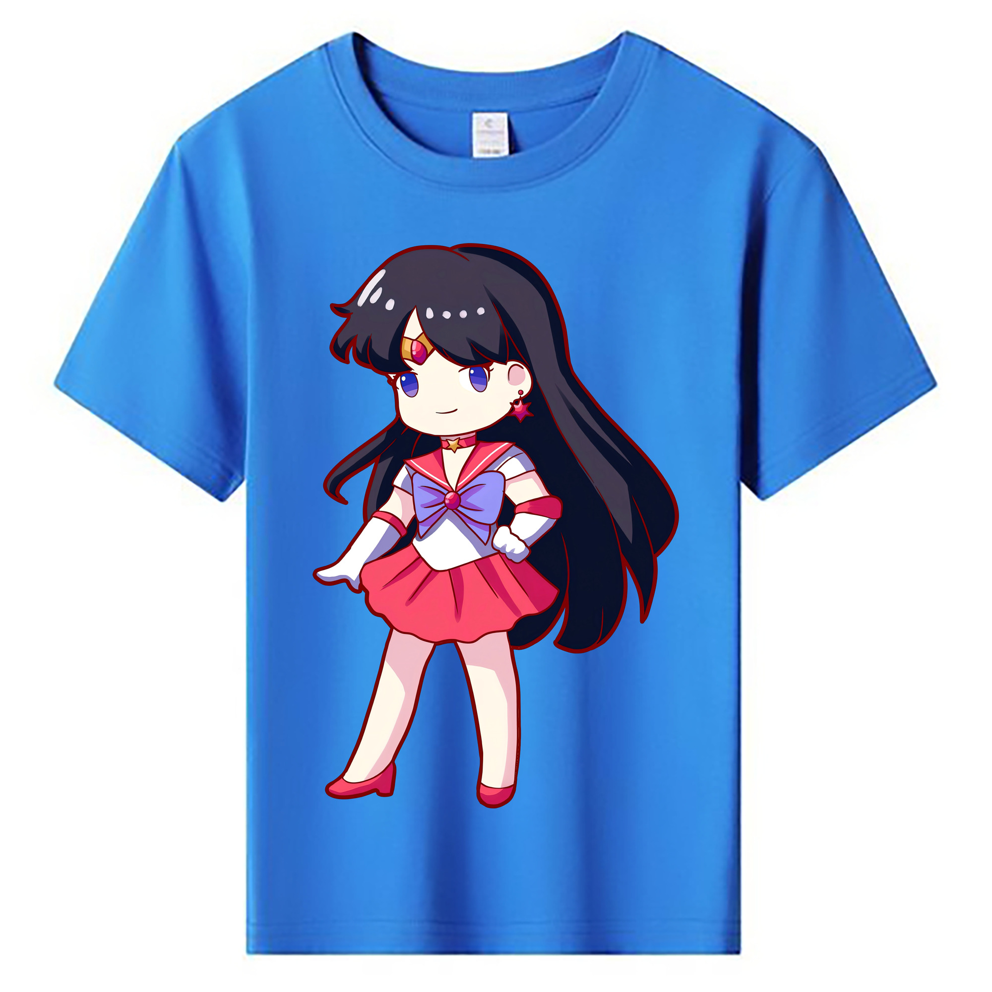 （画像用） 美少女戦士セーラームーン 火野レイ ひの レイ Sailor Moon Hino Rei （セーラーマーズ,Sailor Mars） 綿100％キッズTシャツ（フロントプリント）